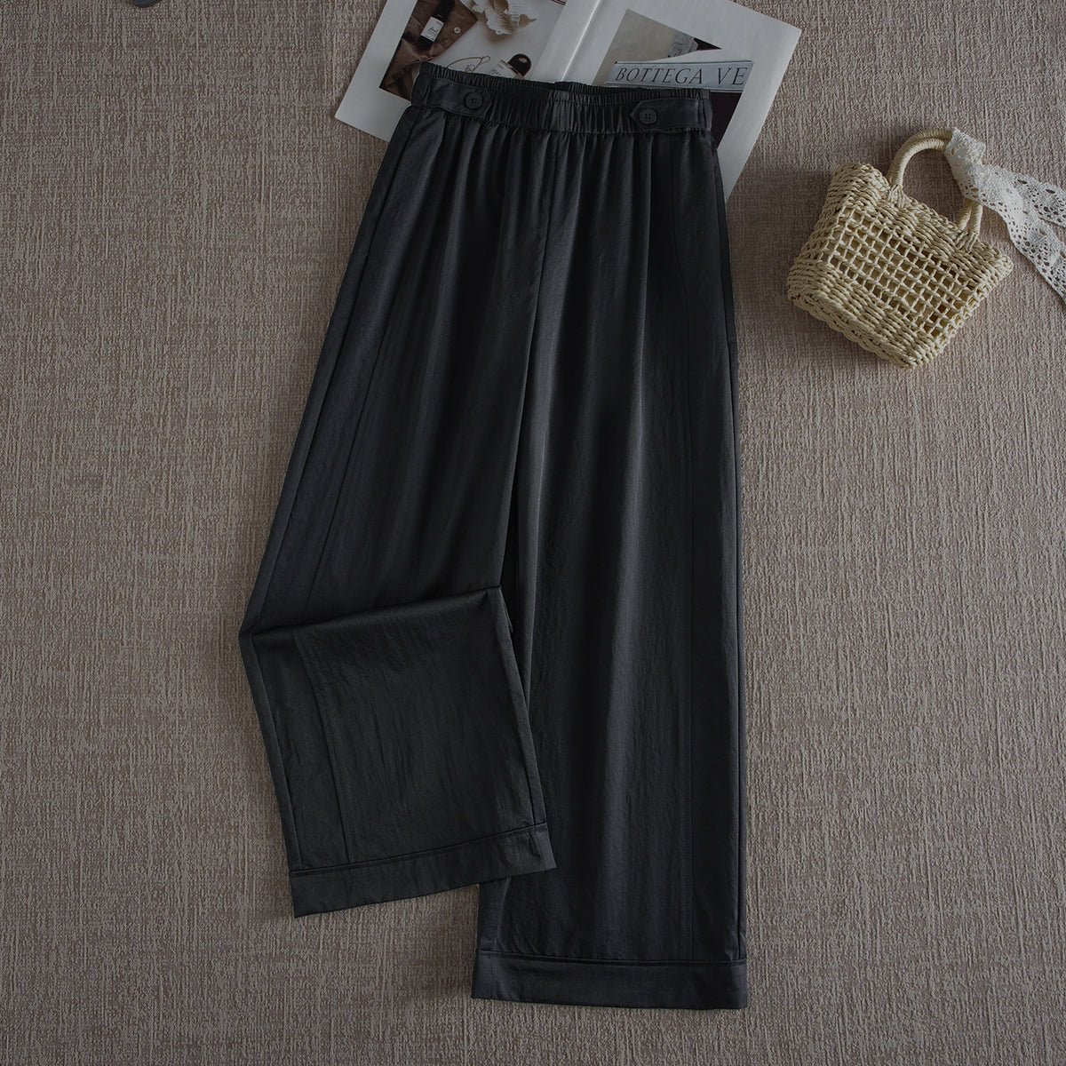 Womens High Waist Wide Leg Casual Pants