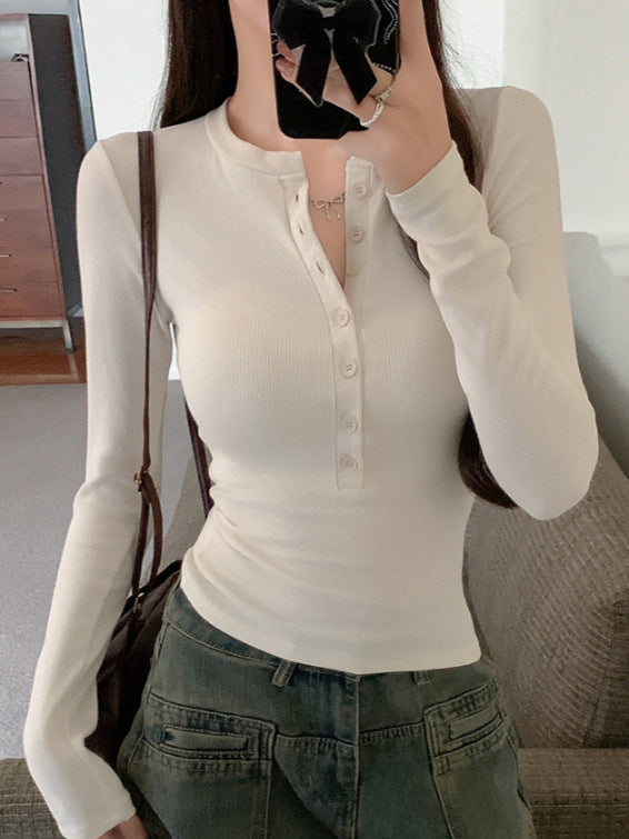 Button-Up Long Sleeve T-Shirt