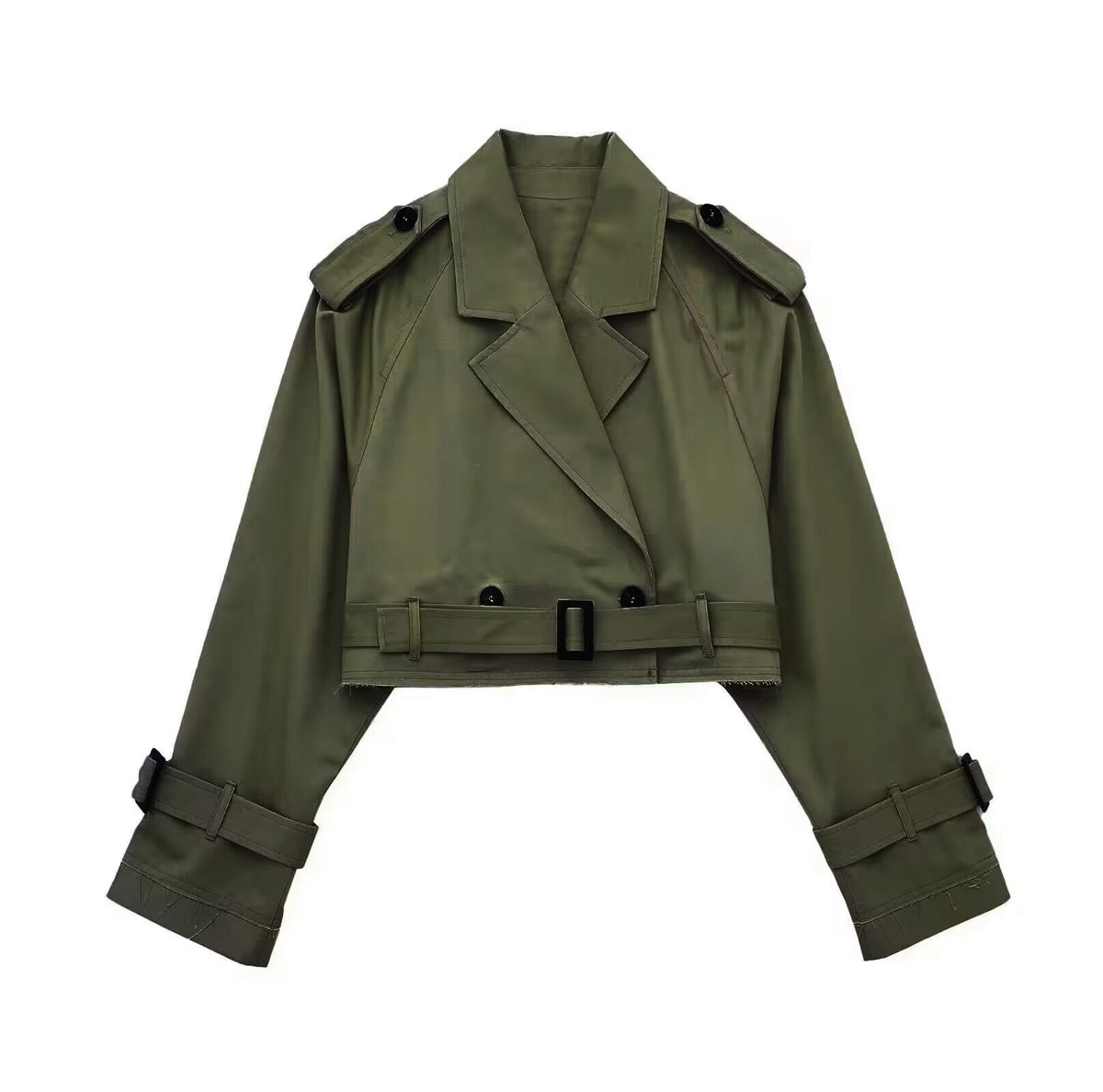 Womens Casual Frayed Edge Trench Coat