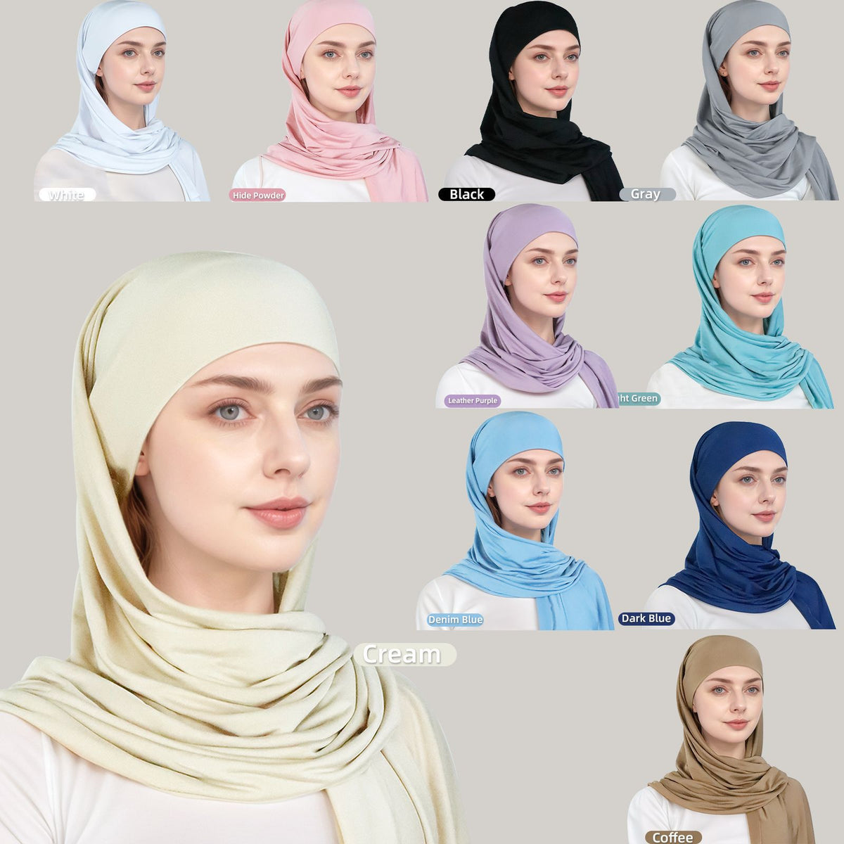 Simple single-layer brim headscarf