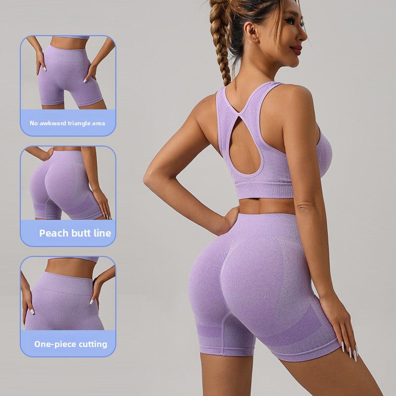 Knitted yoga clothes suit