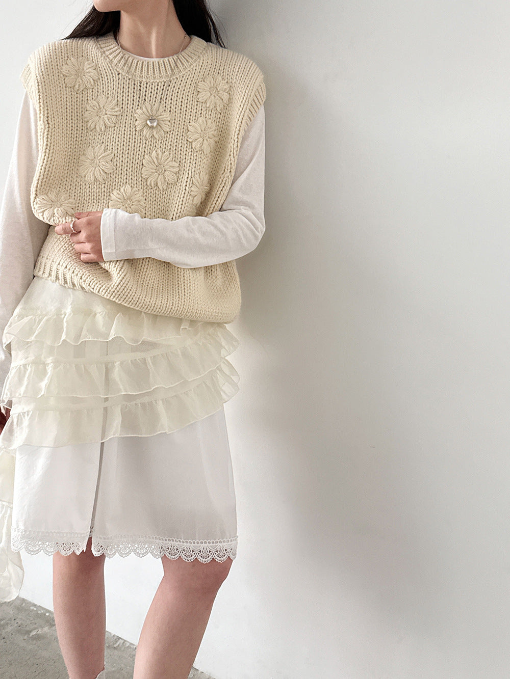 Women Lace Knit Vest