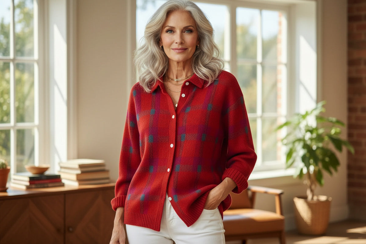 RETRO CHECK SWEATER
