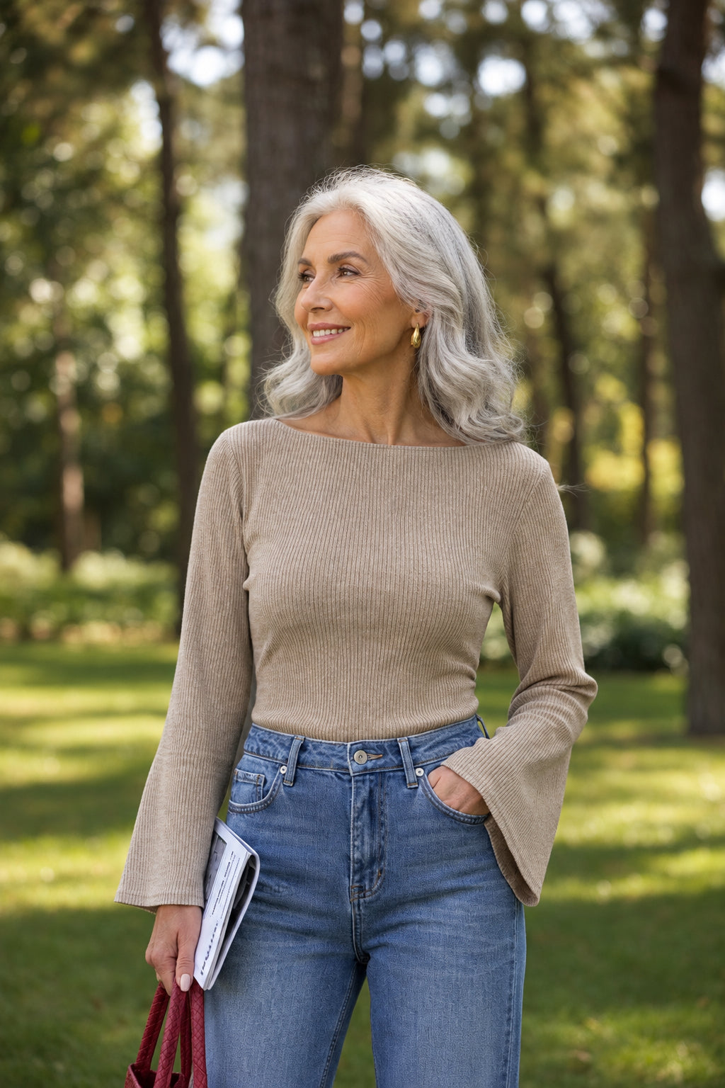 Brushed long-sleeve T-shirt