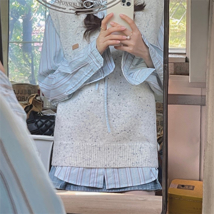 Blue Striped Loose Shirt