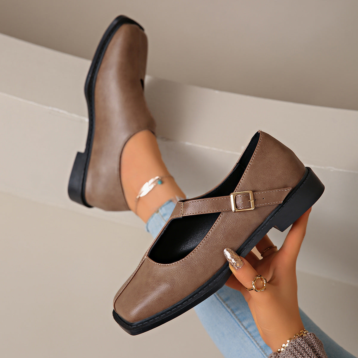 Square Heeled Fashion Shoes