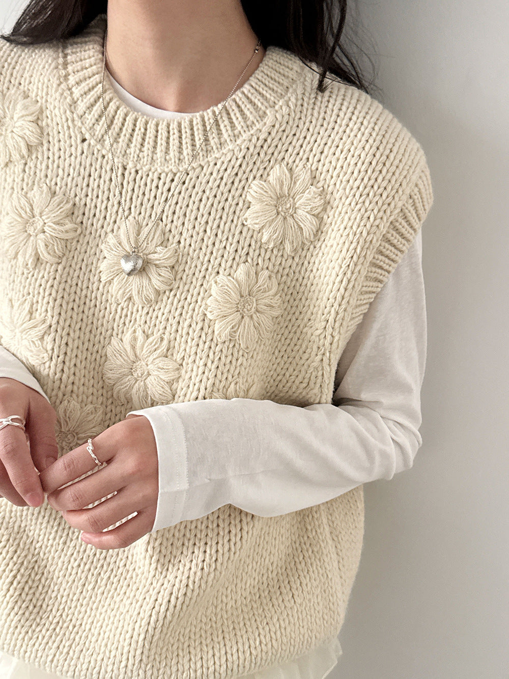 Women Lace Knit Vest