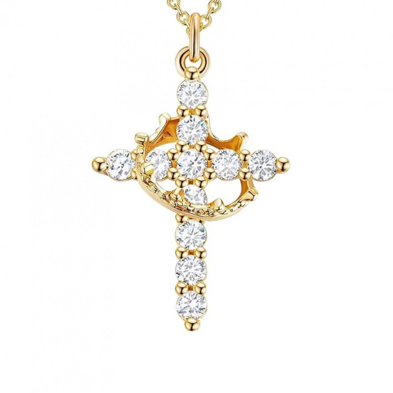 Electroplated Cross Heart Necklace