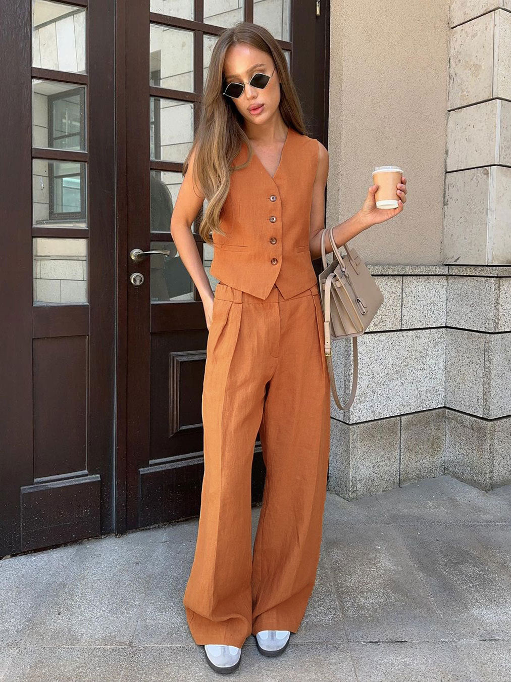 Sleeveless Vest and Pants Set