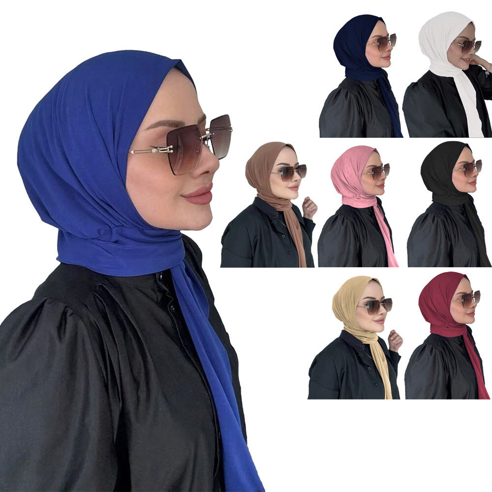 Pure color headscarf hat woman