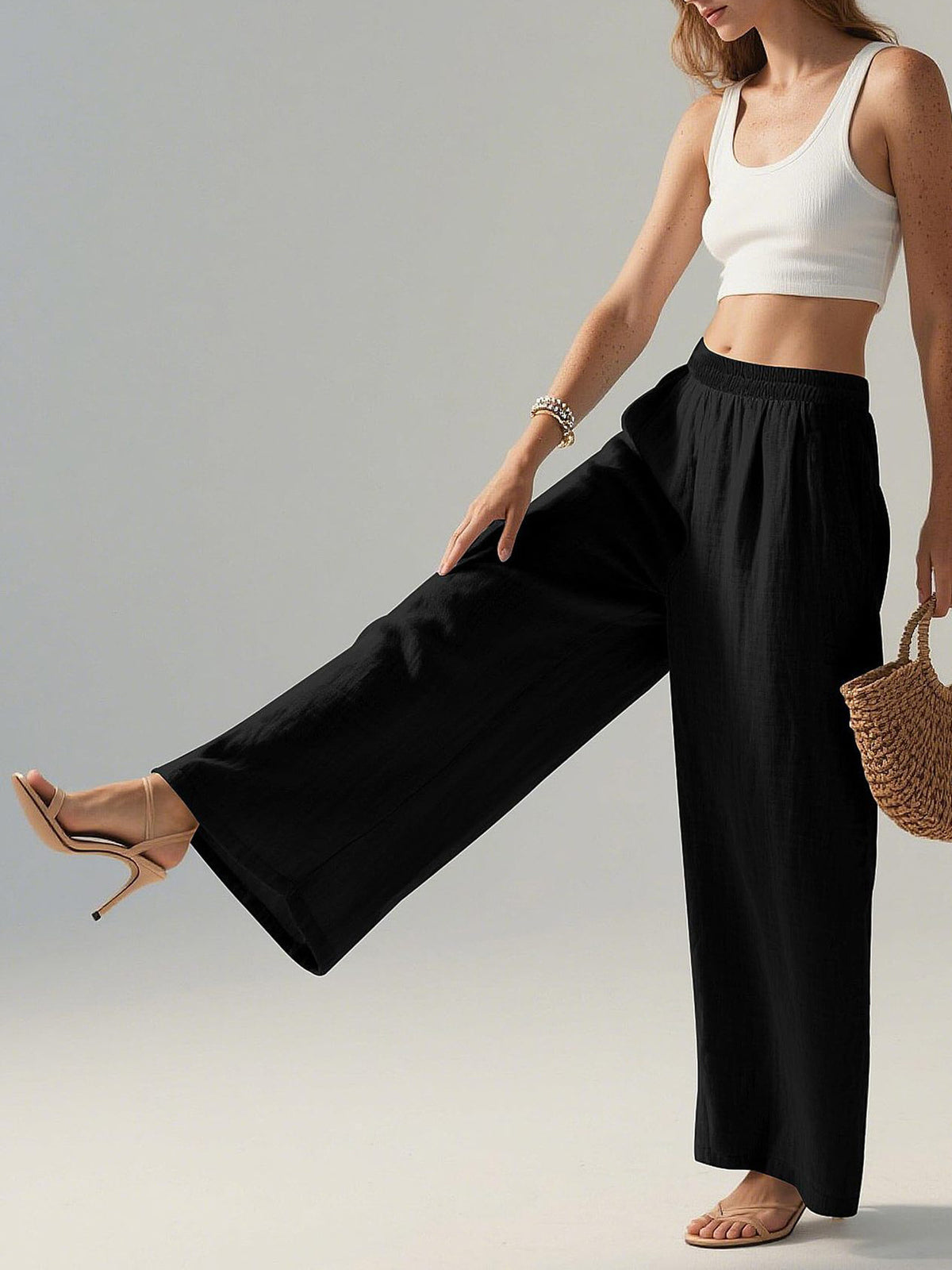 Womens Wide Leg Casual Pants