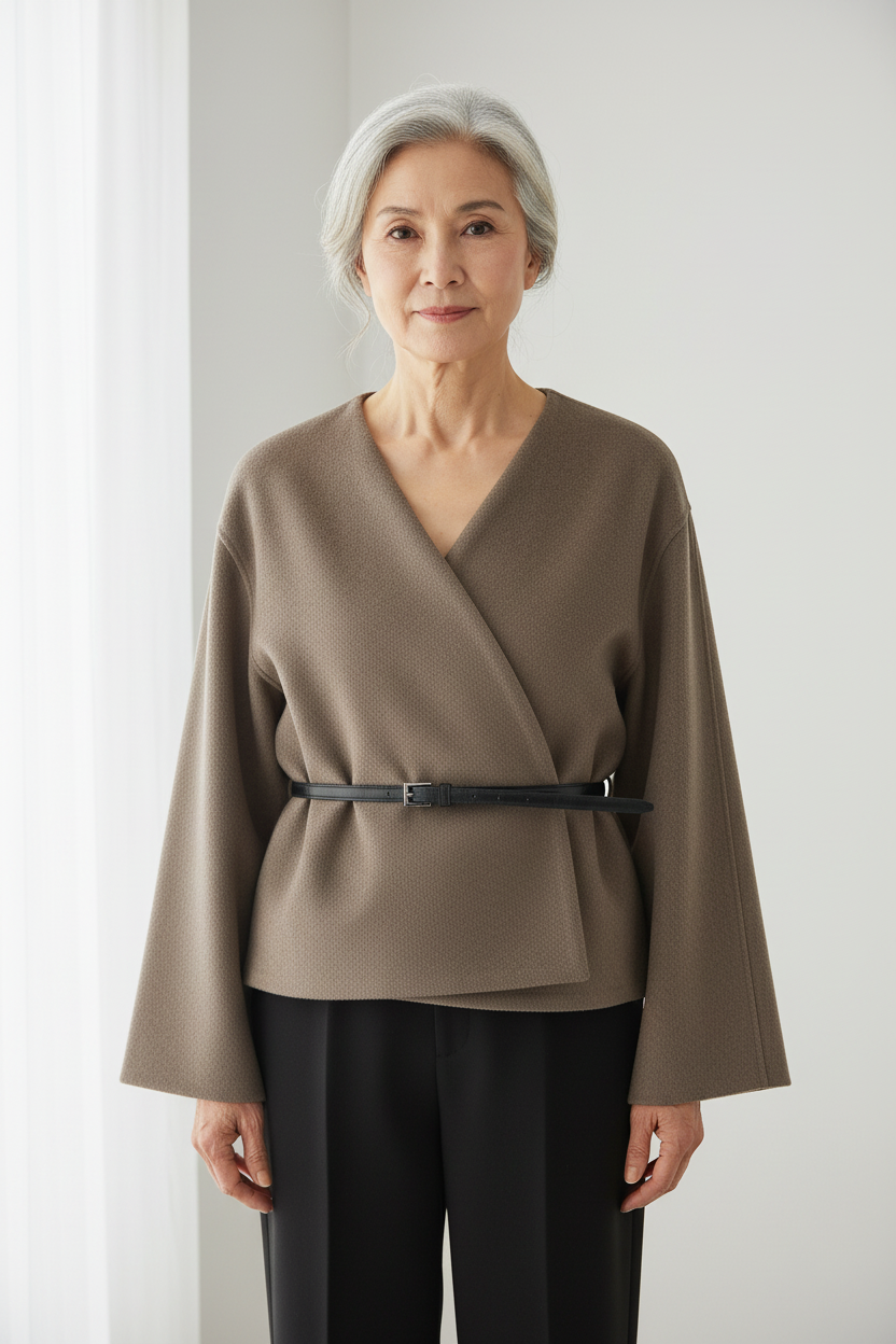 Women's Classic Belted Polyester Coat