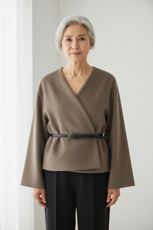 Women's Classic Belted Polyester Coat