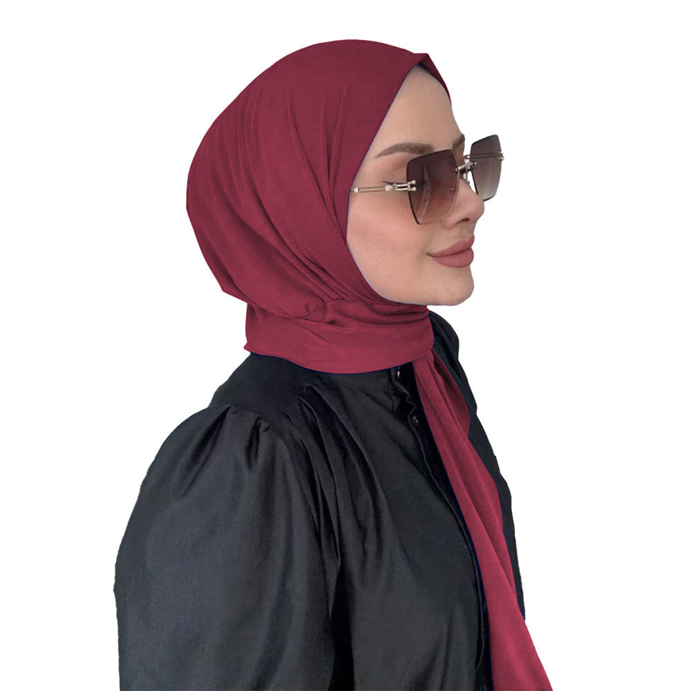 Pure color headscarf hat woman