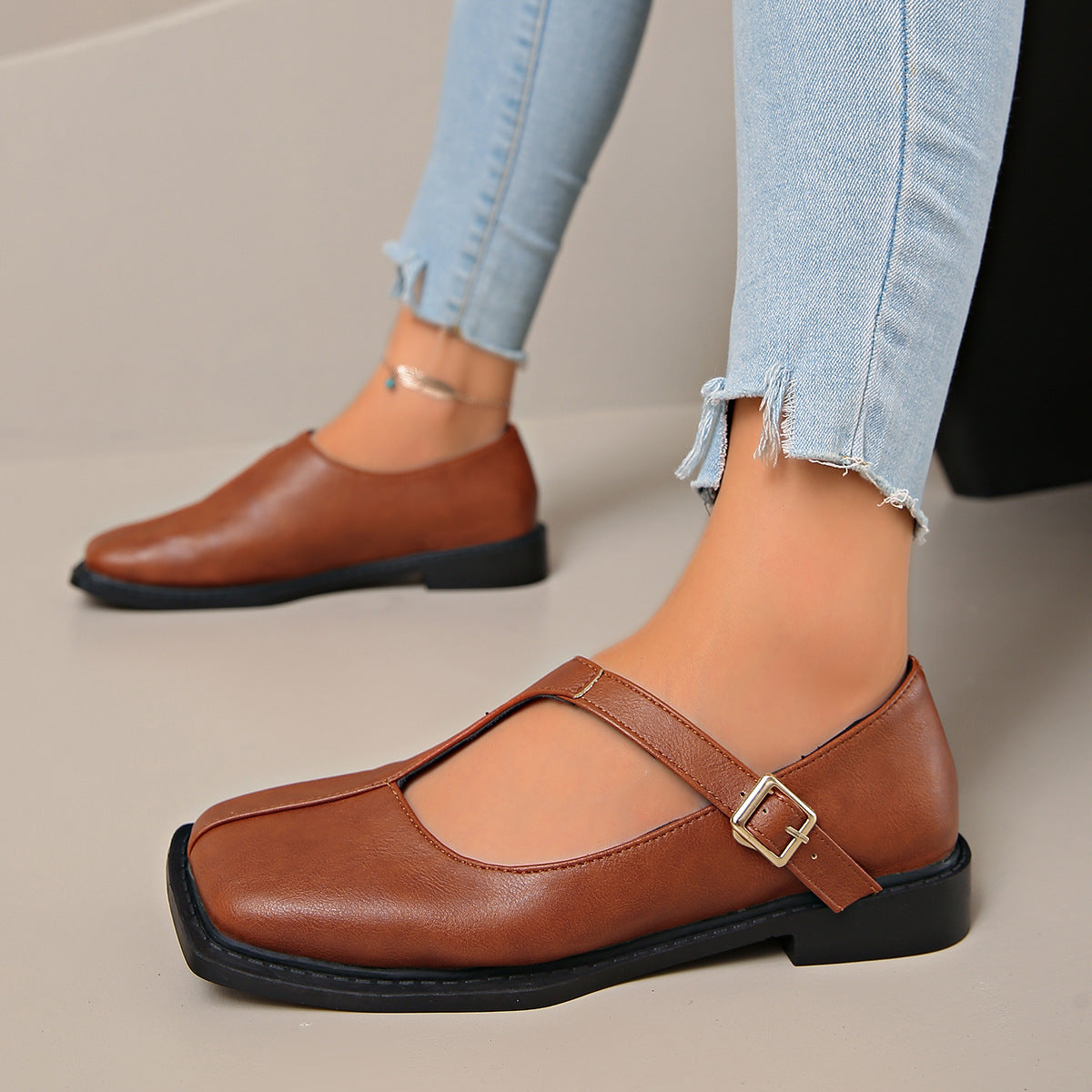 Square Heeled Fashion Shoes