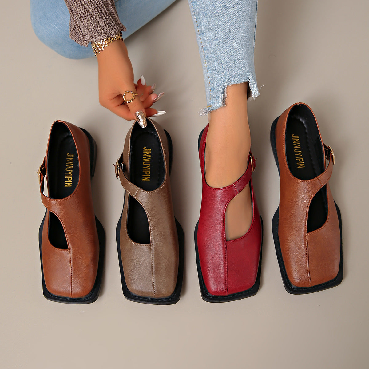 Square Heeled Fashion Shoes