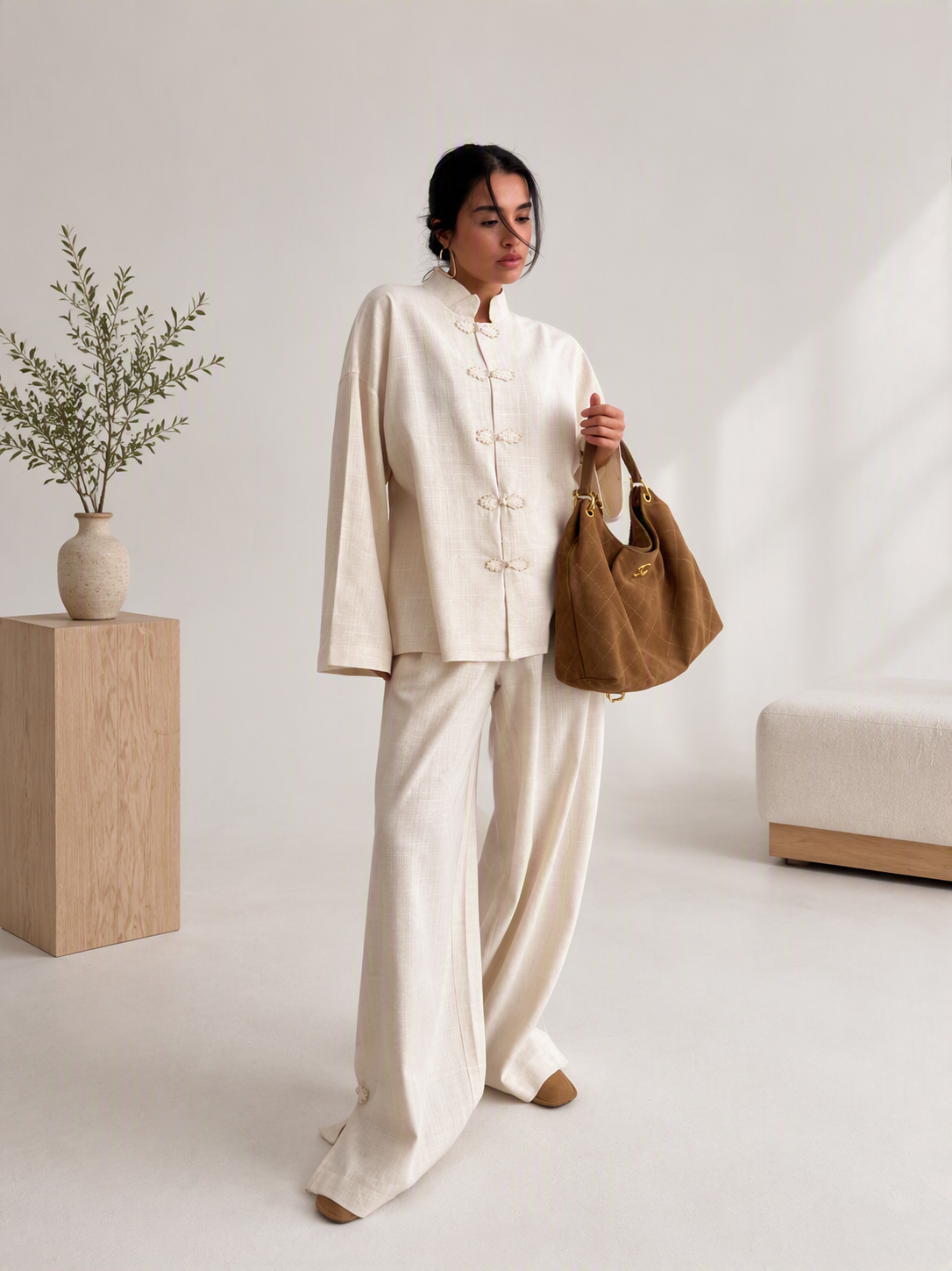 Loose Fit Retro Long Sleeve Shirt Set