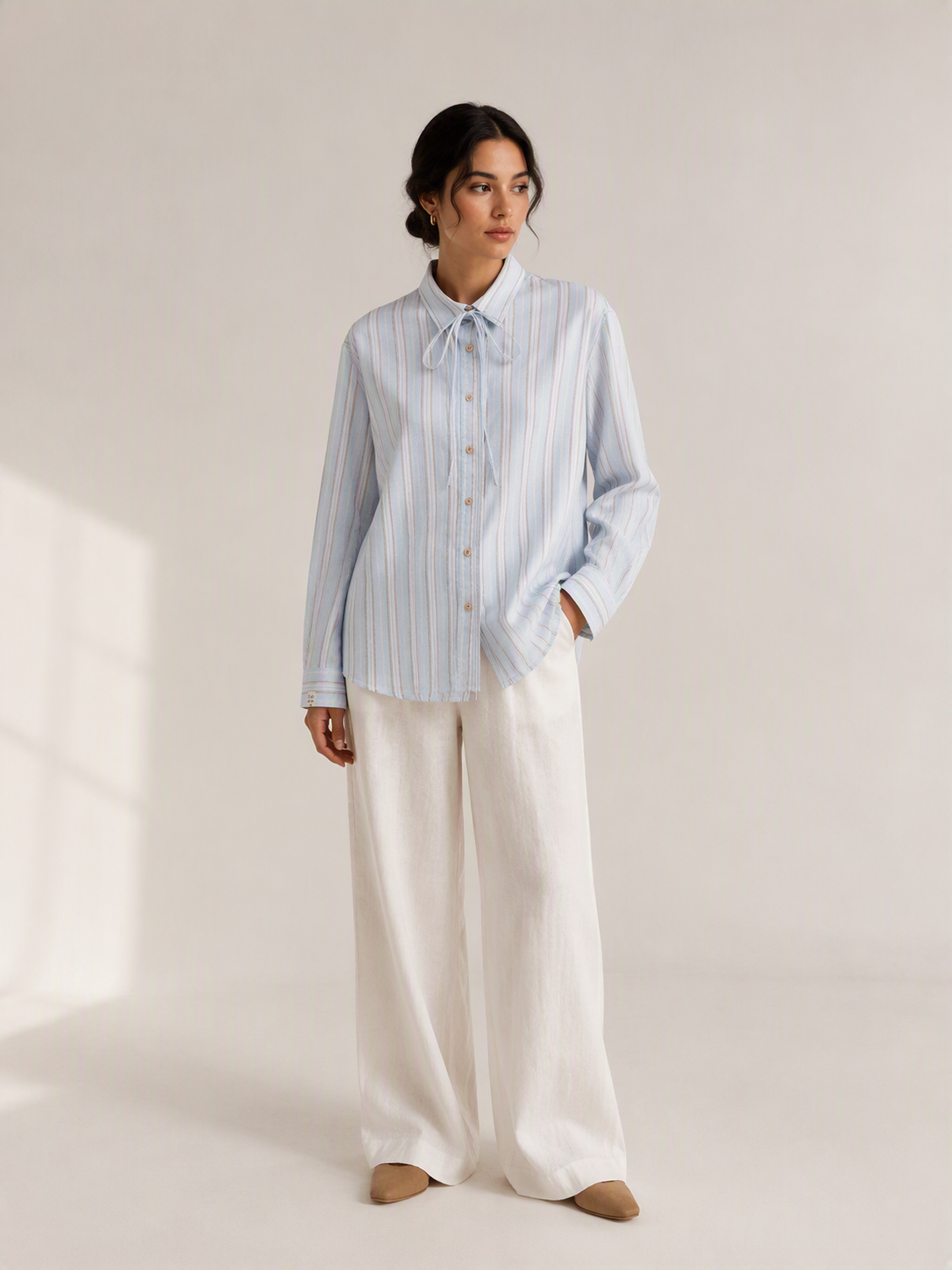Blue Striped Loose Shirt