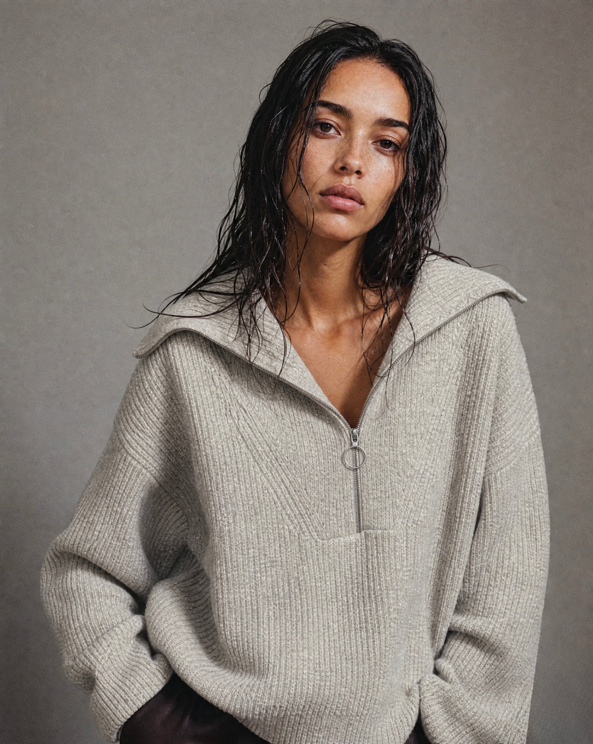Womens Retro V-Neck Knit Sweater