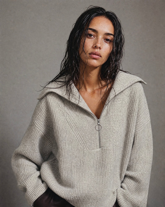 Womens Retro V-Neck Knit Sweater