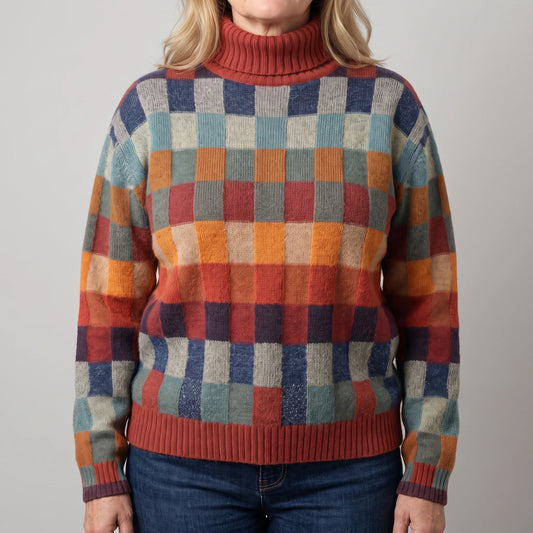 CHECKED MERINO JUMPER