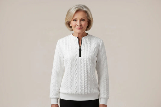 Women's Quilted Zipper Sweatshirt