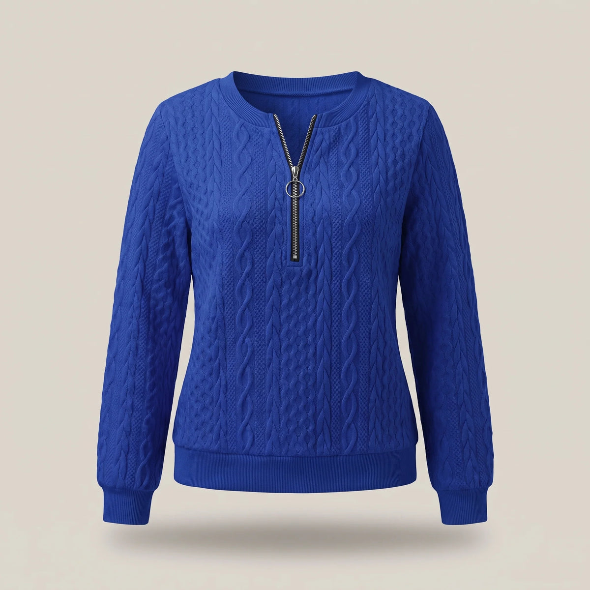 Women's Quilted Zipper Sweatshirt