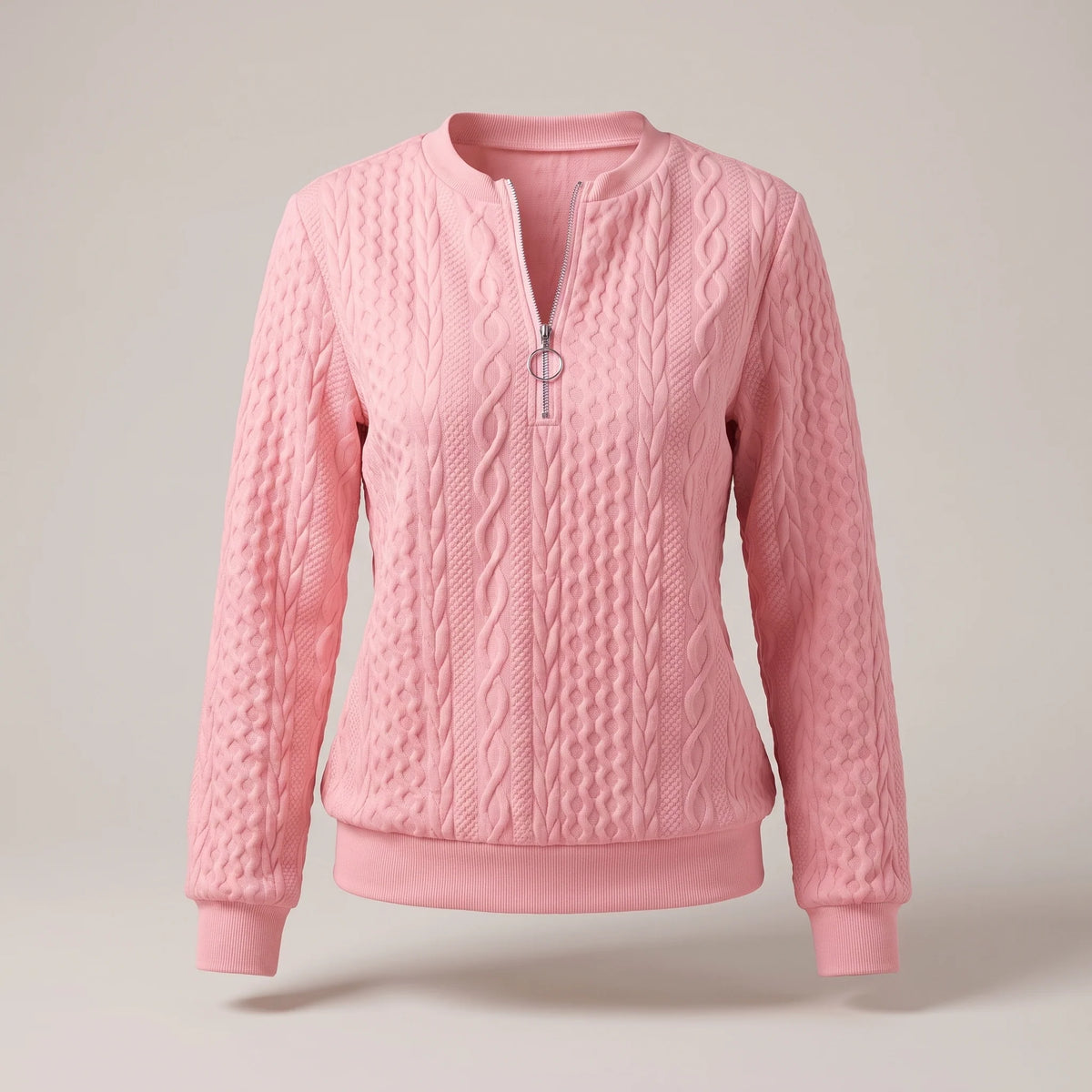 Women's Quilted Zipper Sweatshirt