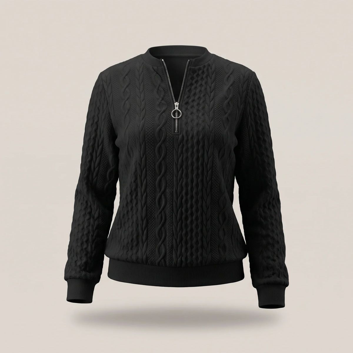 Women's Quilted Zipper Sweatshirt