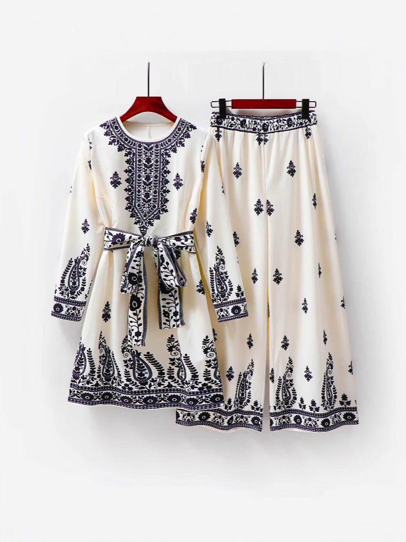 Printed Top and Pants Set