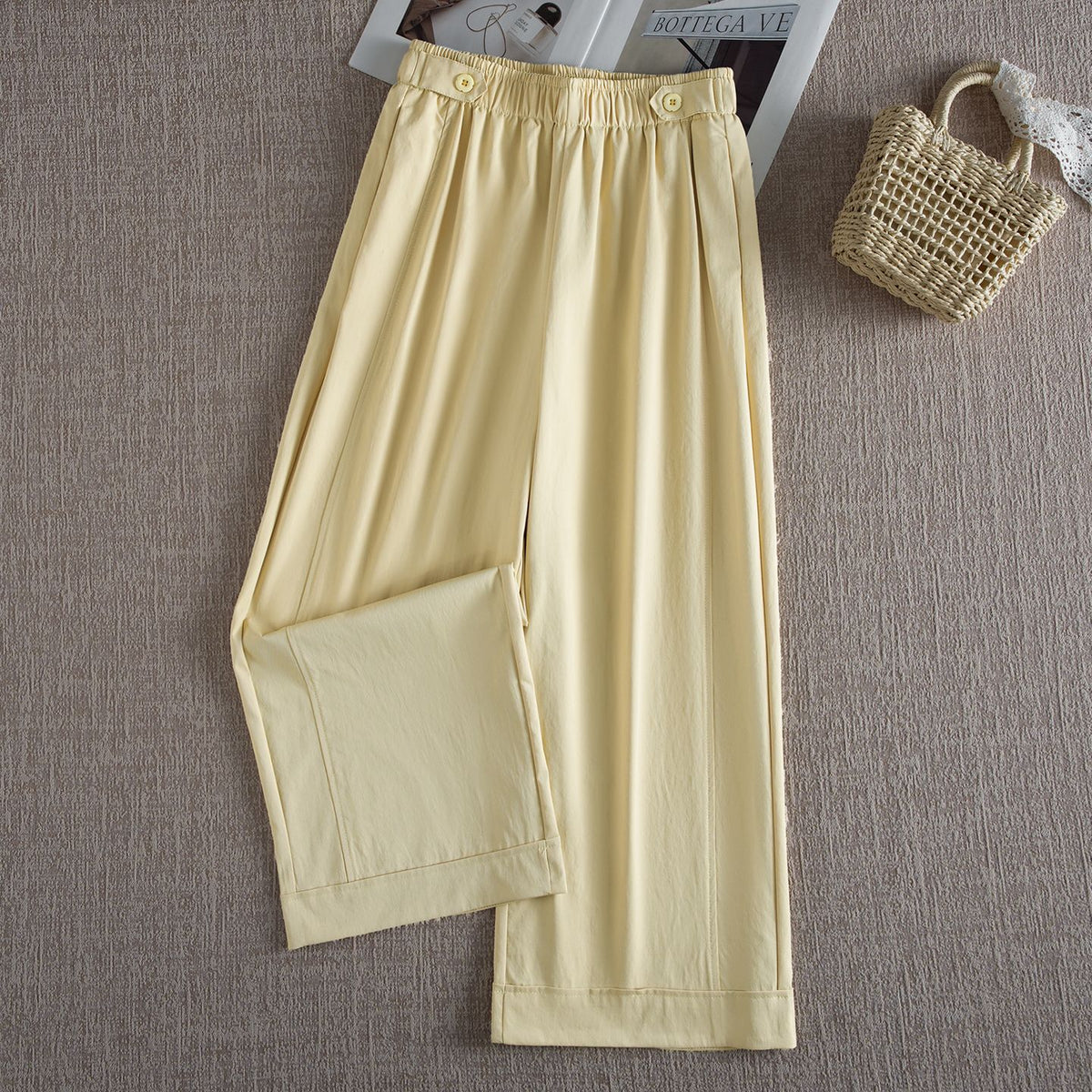 Womens High Waist Wide Leg Casual Pants