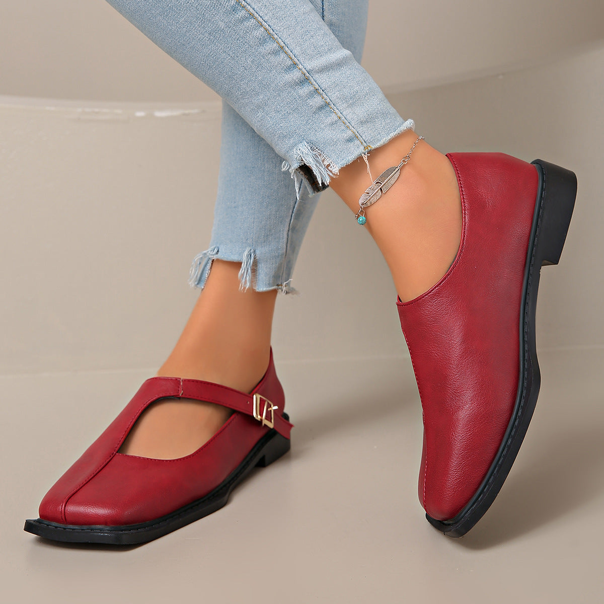 Square Heeled Fashion Shoes
