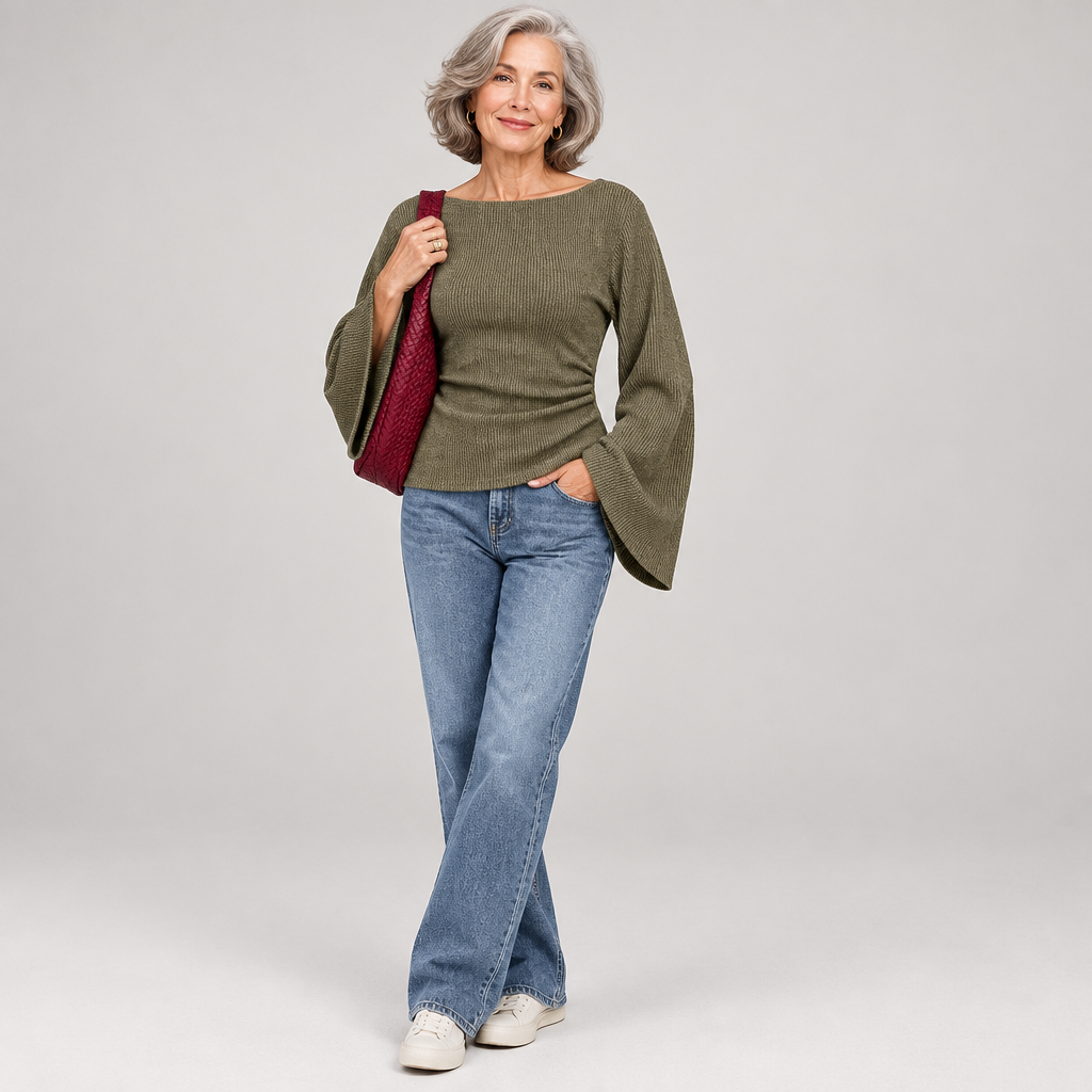 Brushed long-sleeve T-shirt