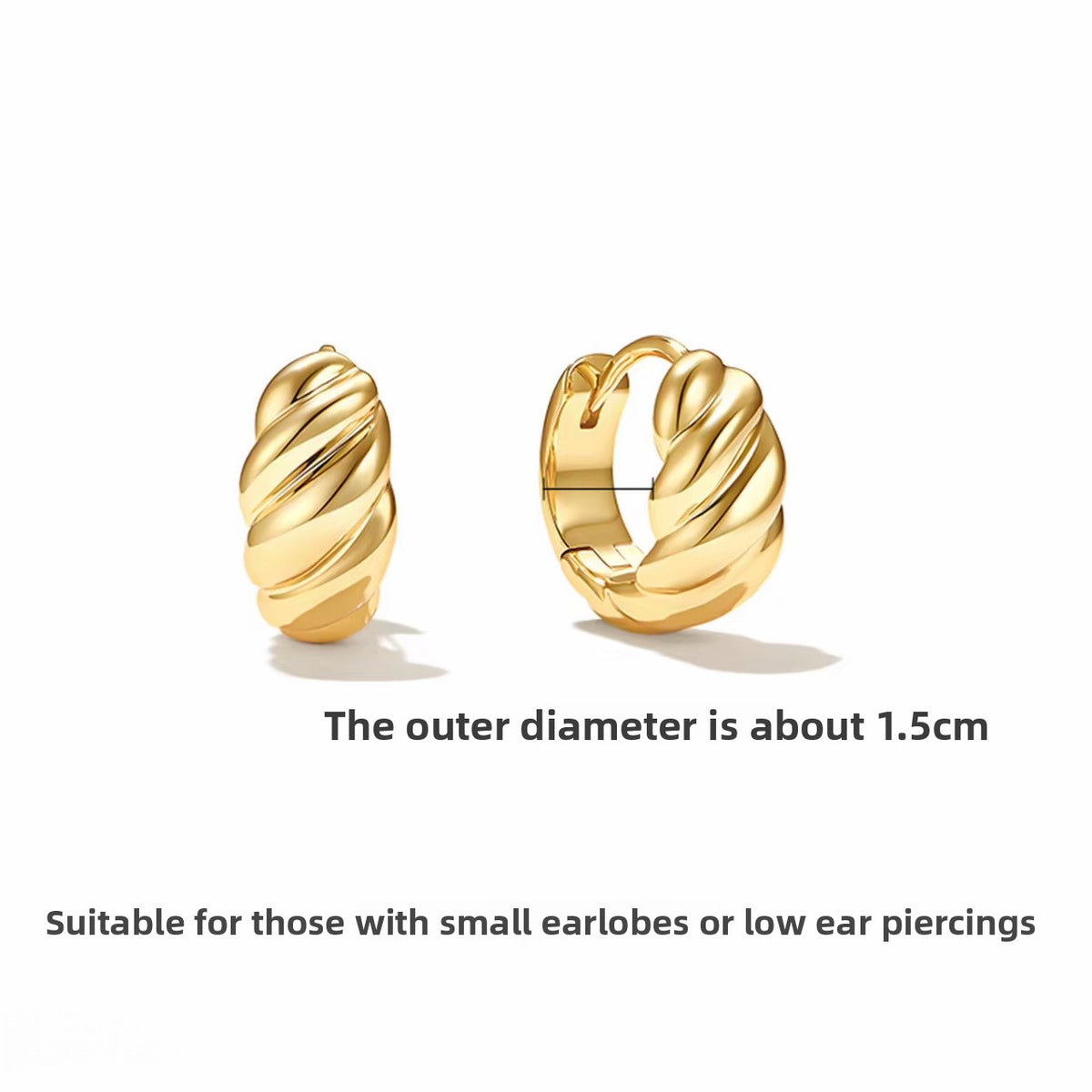 Copper Alloy Star Sheep Horn Earrings Geometric Minimalist Women Ear Studs