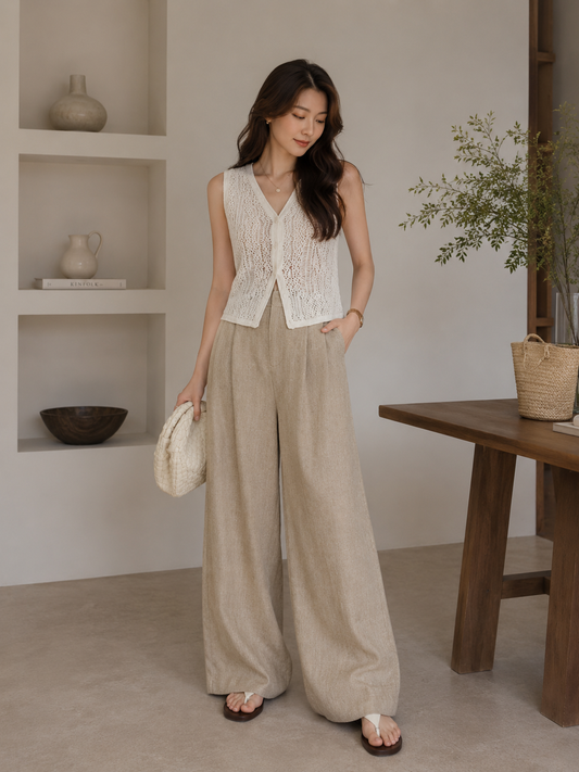 Straight Wide-Leg Pants for Summer Women