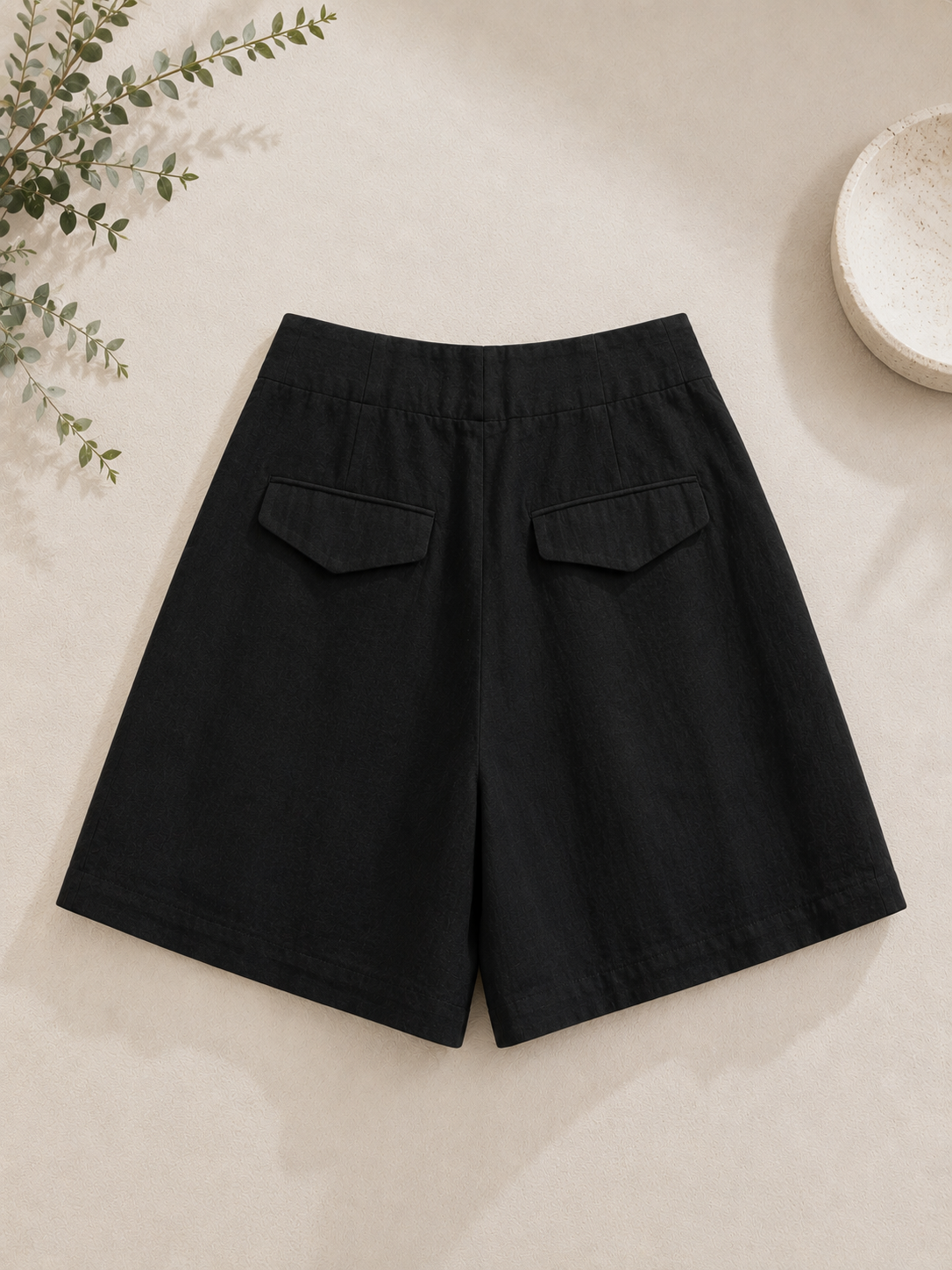 Womens Two-Tone Linen Summer Shorts