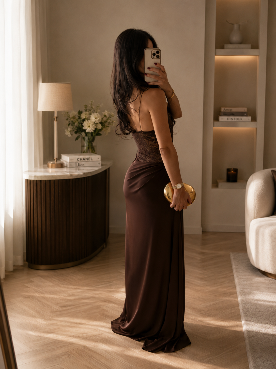 Women Solid Color Spaghetti Strap Lace Slim Fit Patchwork Dress