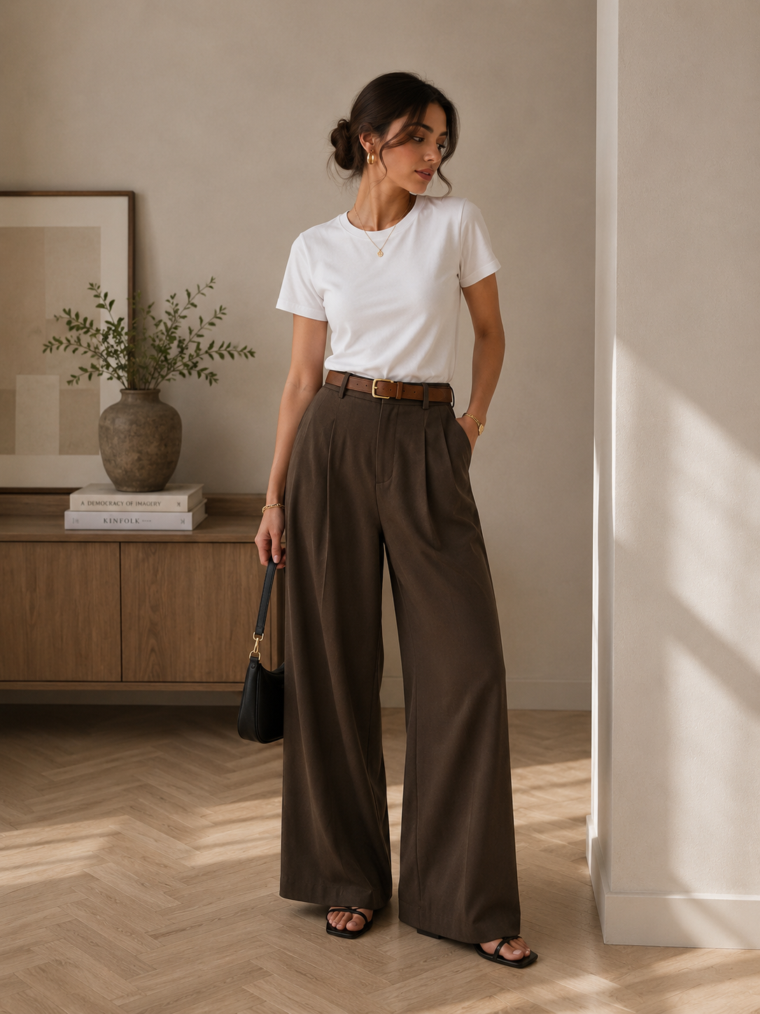 Tencel Cotton Wide Leg Pants