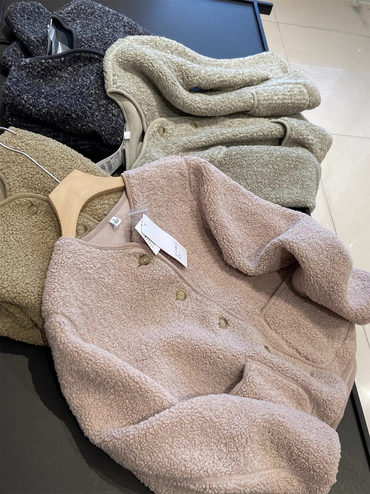 Women's imitation mohair velvet thick windproof short coat