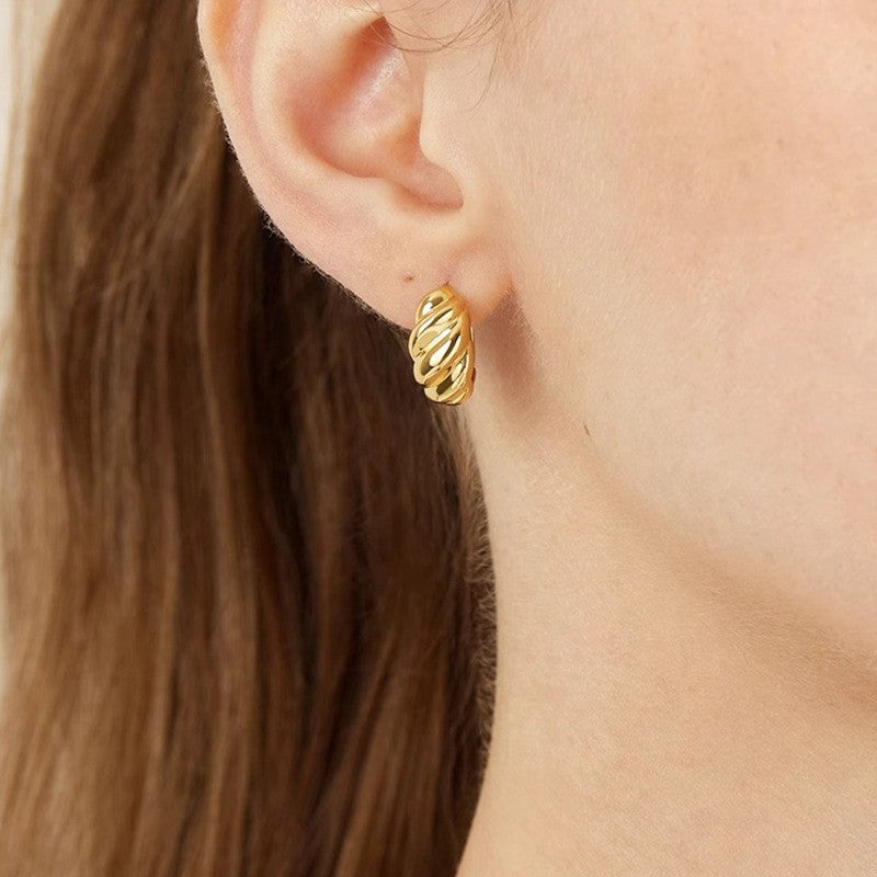 Copper Alloy Star Sheep Horn Earrings Geometric Minimalist Women Ear Studs