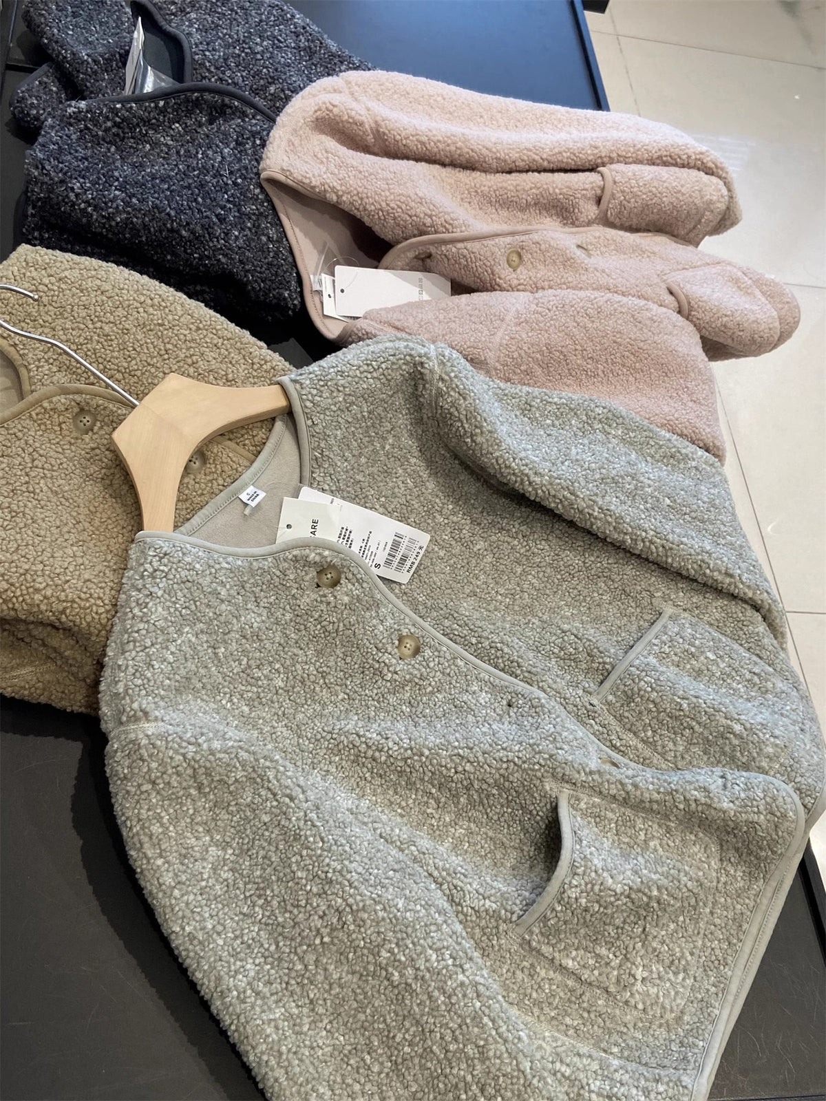 Women's imitation mohair velvet thick windproof short coat