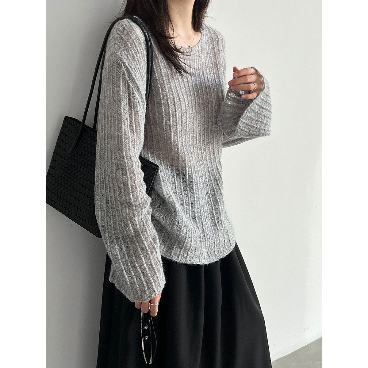 Knit Wool Blend Sweater