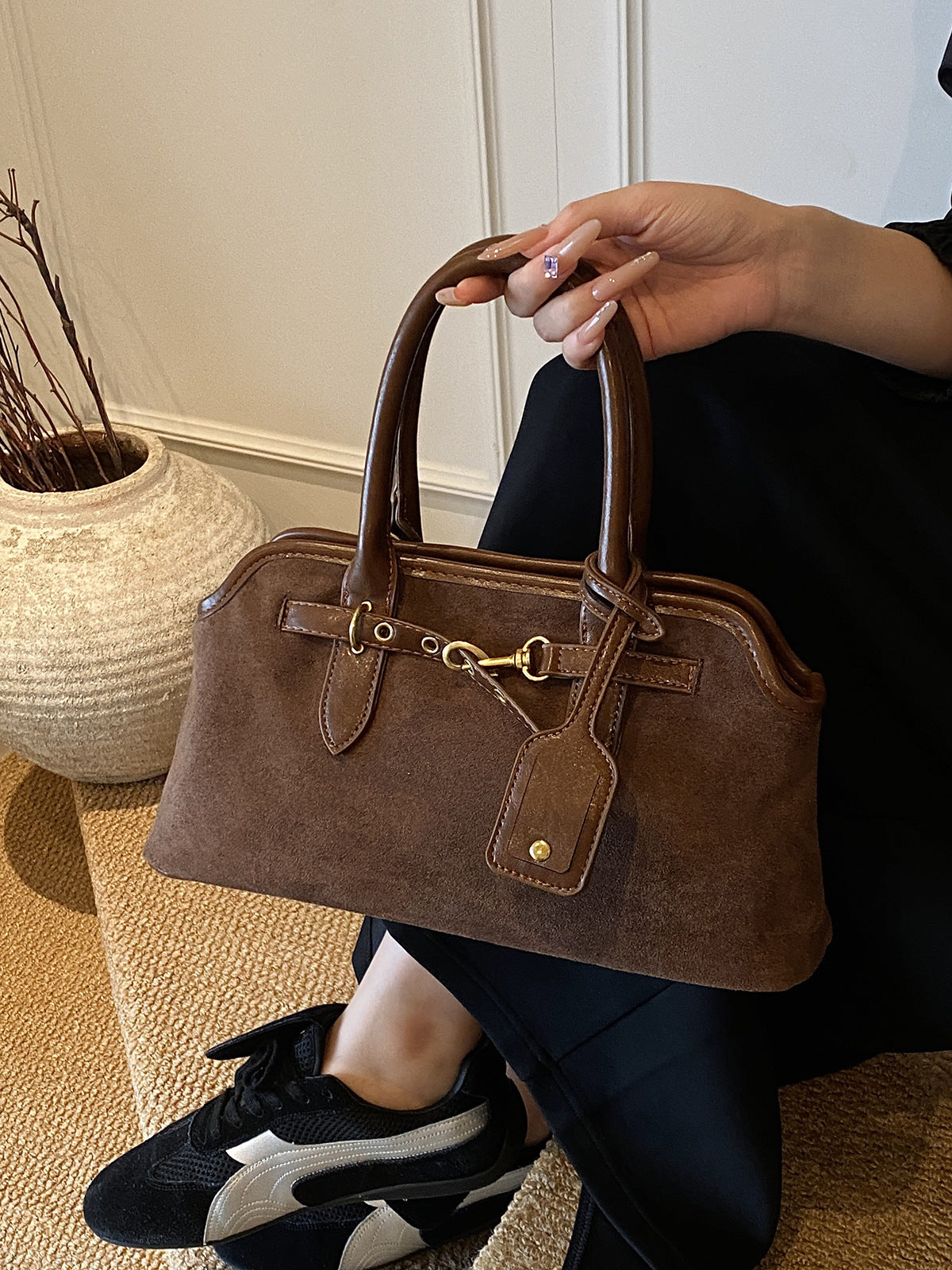 Suede Crossbody Bag