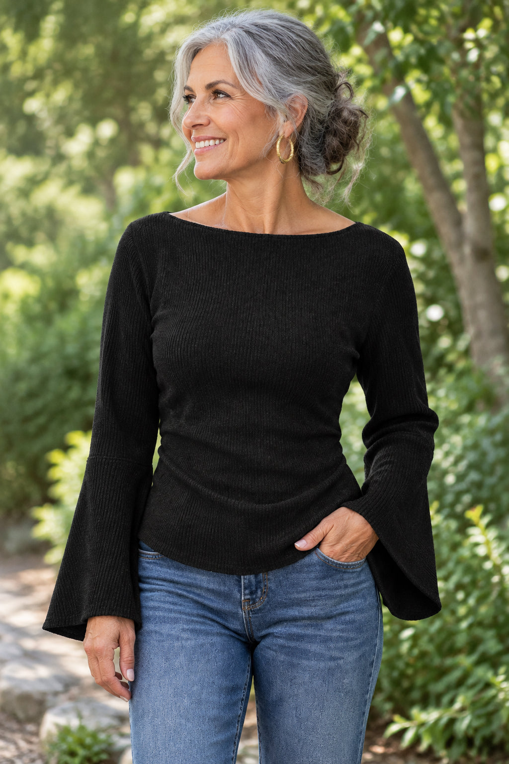 Brushed long-sleeve T-shirt