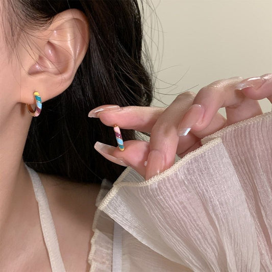 Colorful Glaze Enamel Circle Earrings