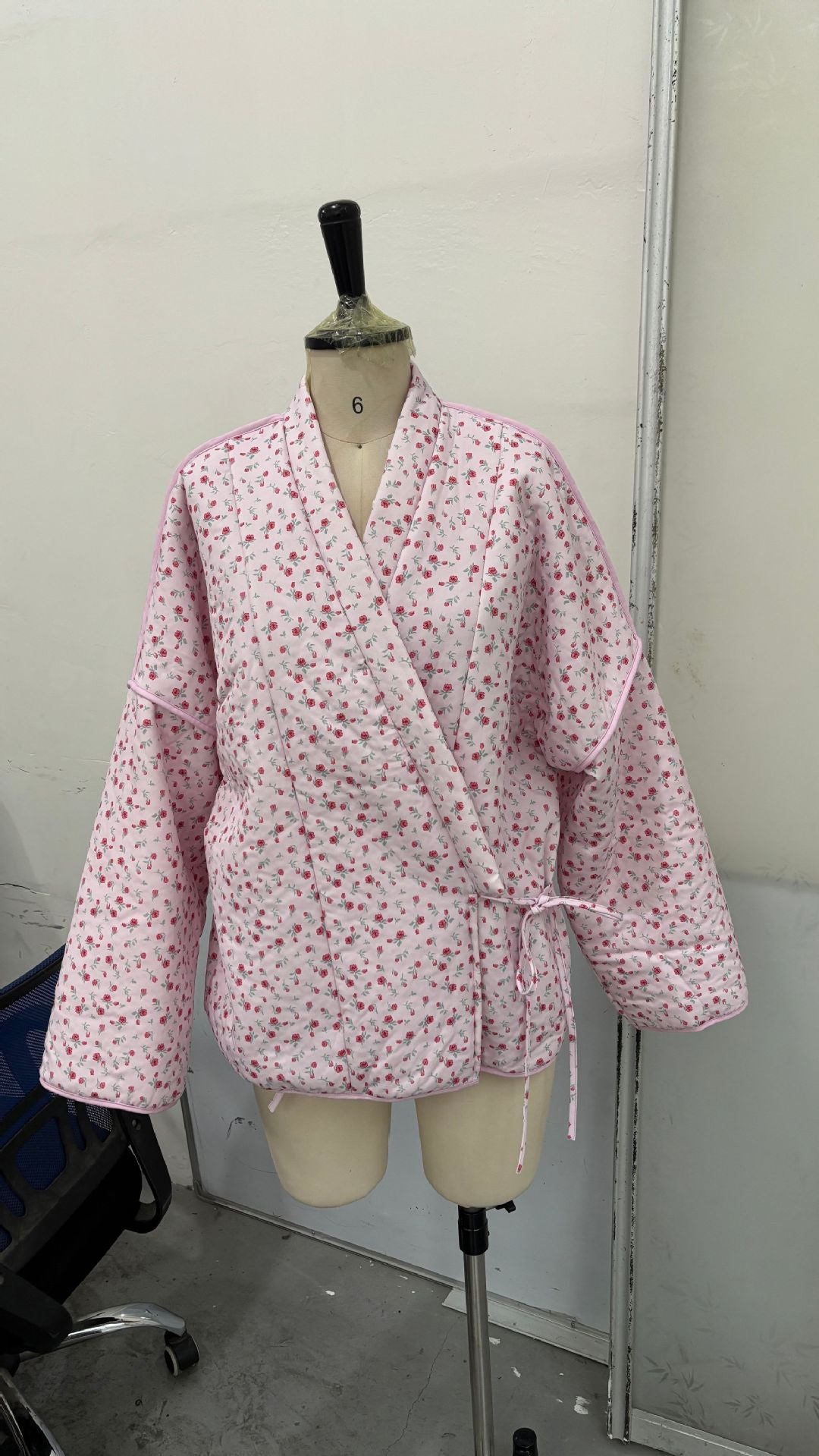 Floral-quilted cotton jacket