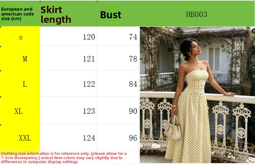 Polka Dot High Neck Sleeveless Long Dress