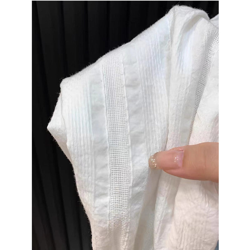 Womens French Lace Collar Cotton Shirt