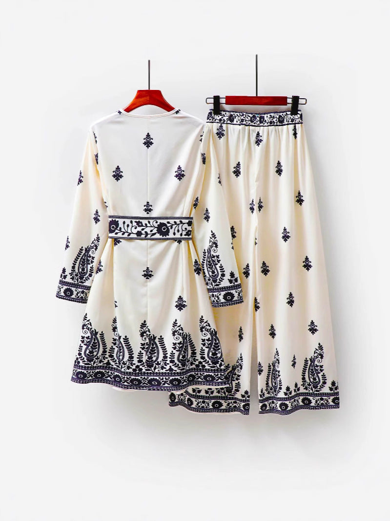 Printed Top and Pants Set