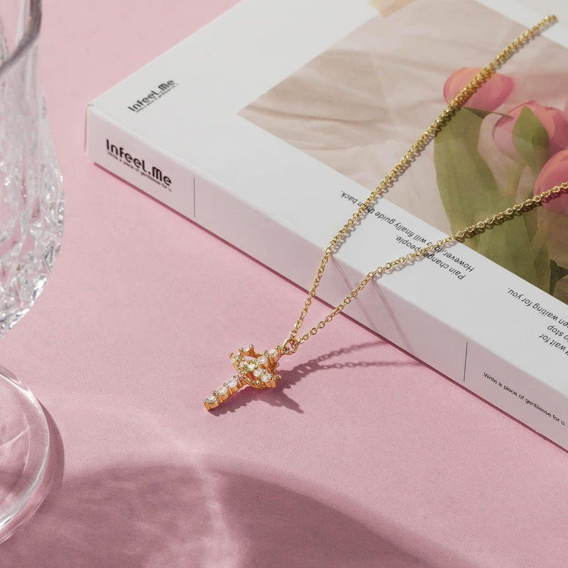 Electroplated Cross Heart Necklace